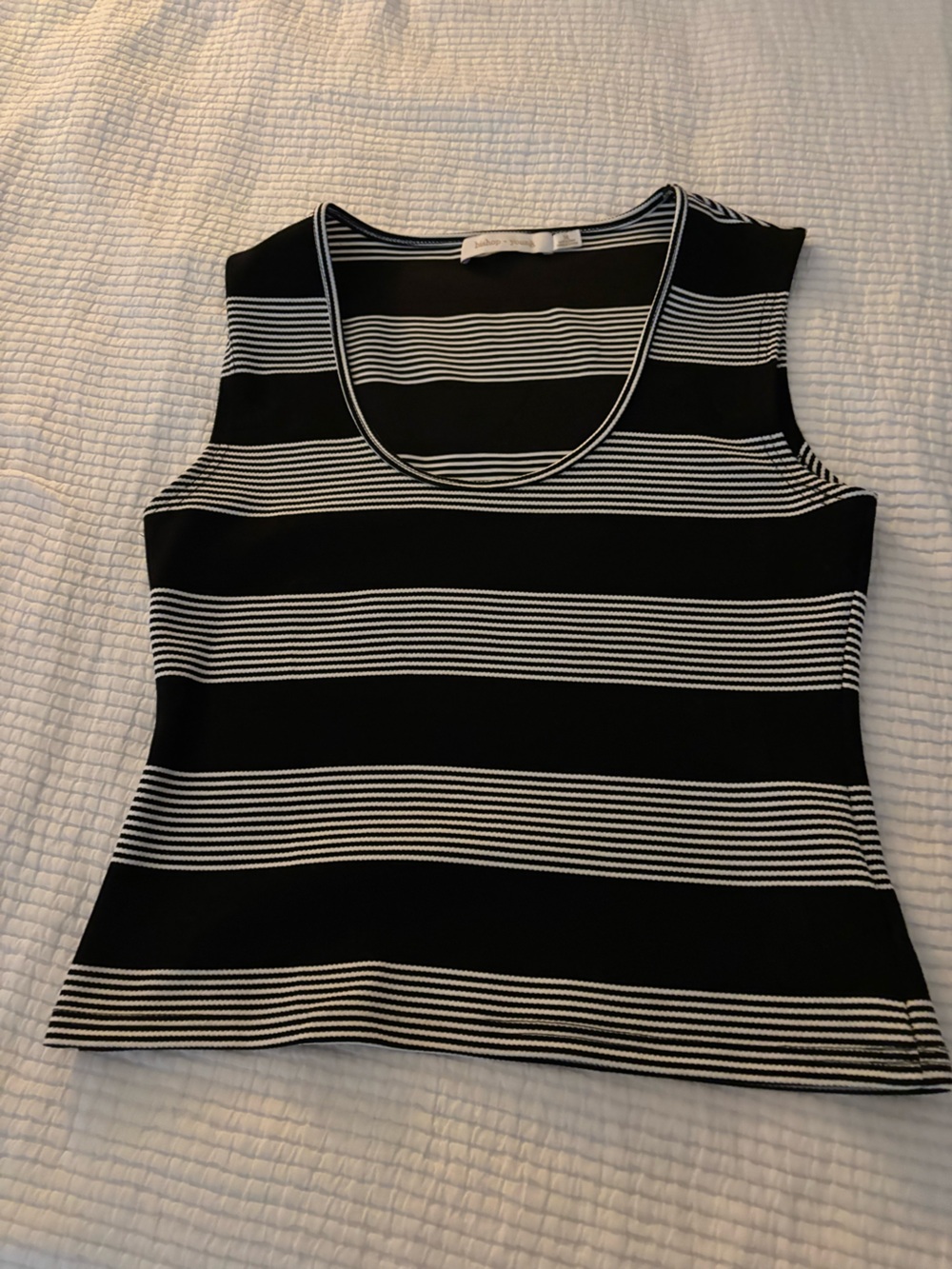 bishop + young Black and White Striped Tank Top